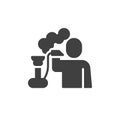 Man smoking hookah vector icon Royalty Free Stock Photo