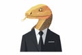man with snake head in bussiness suit isolated illustration Royalty Free Stock Photo
