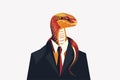 man with snake head in bussiness suit isolated illustration Royalty Free Stock Photo