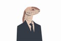 man with snake head in bussiness suit isolated illustration Royalty Free Stock Photo