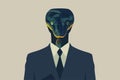 man with snake head in bussiness suit isolated illustration Royalty Free Stock Photo