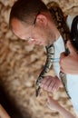 A man with a snake Royalty Free Stock Photo