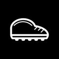 Man sneakers vector icon. Black and white sport shoes illustration. Outline linear icon. Royalty Free Stock Photo