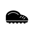 Man sneakers vector icon. Black and white sport shoes illustration. Solid linear icon. Royalty Free Stock Photo