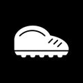 Man sneakers vector icon. Black and white sport shoes illustration. Solid linear icon. Royalty Free Stock Photo