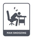 man snoozing icon in trendy design style. man snoozing icon isolated on white background. man snoozing vector icon simple and