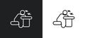 man snoozing outline icon in white and black colors. man snoozing flat vector icon from behavior collection for web, mobile apps