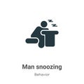 Man snoozing vector icon on white background. Flat vector man snoozing icon symbol sign from modern behavior collection for mobile