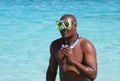 Man with snorkel gear Royalty Free Stock Photo