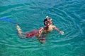 Man snorkeling at Phi Phi Island, Phuket, Thailand Royalty Free Stock Photo