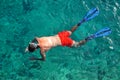 Man snorkeling at Phi Phi Island, Phuket, Thailand Royalty Free Stock Photo