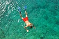 Man snorkeling in the sea Royalty Free Stock Photo