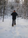 Man with snowshoes