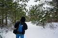 Man in the snowy mountains Royalty Free Stock Photo