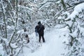 Man in the snowy mountains Royalty Free Stock Photo