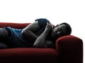 Man sofa coach sleeping Royalty Free Stock Photo