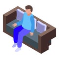 Man sofa lounge icon, isometric style Royalty Free Stock Photo