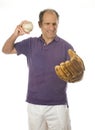 Man softball and baseball glove