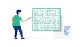 Man Solving Maze Puzzle Problem Solving Vector Icon, Strategy, vector design Generative AI Royalty Free Stock Photo