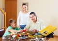 Man with son doing something with working tools Royalty Free Stock Photo