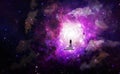 Man soul journey, portal to another universe wallpaper Royalty Free Stock Photo