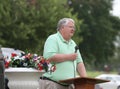 Man speaking at Memorial Day event Royalty Free Stock Photo