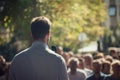 Man speaking to a crowd Royalty Free Stock Photo
