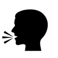 Man speaking vector silhouette Royalty Free Stock Photo