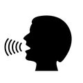 Man speaking voice vector icon Royalty Free Stock Photo