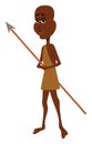 Man with a spear, illustration, vector
