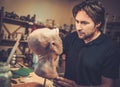 Man in a special fx workshop