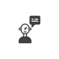 Man with speech bubble vector icon