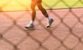 Man speed motion Running on track in Sport Stadium Royalty Free Stock Photo