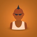 Man with spiked hair. Vector illustration decorative design Royalty Free Stock Photo