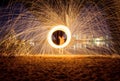 spinning steel wool under the bridge