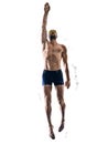 Man sport swimmer swimming isolated white background