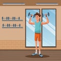 Man sports weight training gym workout Royalty Free Stock Photo