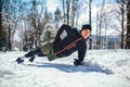 Man Sportsman Taking Break From Running