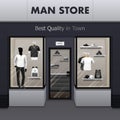 Man Sportswear Store Realistic Street View