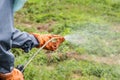 A man is spraying herbicide Royalty Free Stock Photo