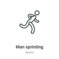 Man sprinting outline vector icon. Thin line black man sprinting icon, flat vector simple element illustration from editable Royalty Free Stock Photo