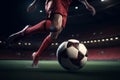 sport football soccer goal ball stadium foot game competition kick. Generative AI. Royalty Free Stock Photo