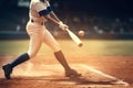 play man baseball bat ball sport game field team player athlete. Generative AI. Royalty Free Stock Photo