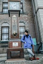 Man stand at Area in front of Otaru Music box, Hokkaido prefecture, Japan, Royalty Free Stock Photo