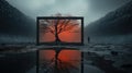 a man stand in an empty place cinematic shot