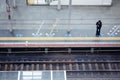 Man stand on train station platform Asian Business people Japan lifestyle in city