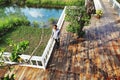 Man standing on hardwood floor