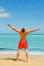 Man standing on the beach Royalty Free Stock Photo