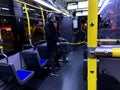 Man standing on a bus in newyork city - america . Image