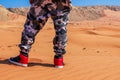 Man standing in the desert Royalty Free Stock Photo
